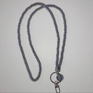 Solid Gray Twisted Lanyard